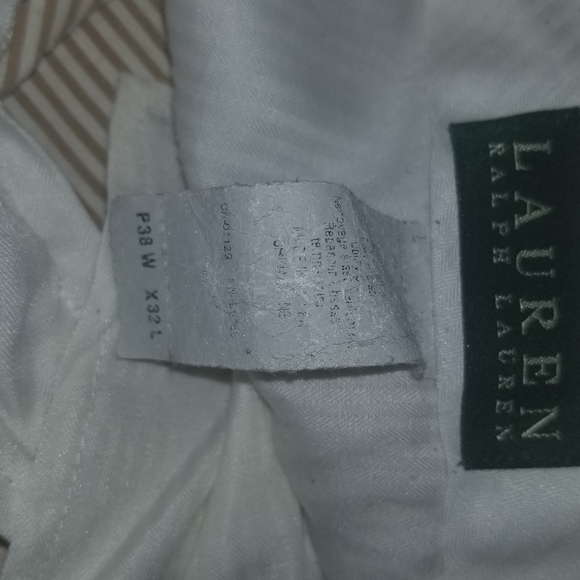 Casual Lauren (Ralph) Tan & Cream Pinstriped Slack - Picture 2 of 3